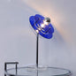 Modern Mid-Century Round Flying Saucer Iron Acrylic 1-Light Table Lamp For Bedroom