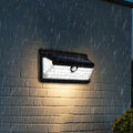 Modern Minimalist ABS PS Solar Flame Trapezoid Sensor LED Patio Wall Sconce Lamp For Outdoor