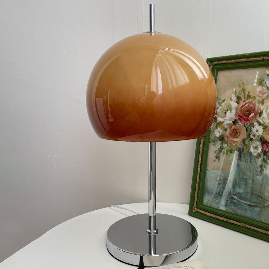 Contemporary Simplicity Semi-circular Glass Shade 1-Light Table Lamp For Study