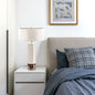 Modern Mid-Century Cylindrical Circular Hexagonal Column Leather Fabric Metal 1-Light Table Lamp