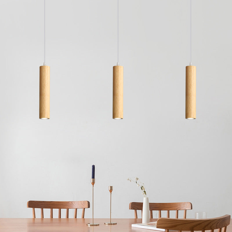 Minimalist Rubberwood LED Pendant Light