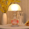 Contemporary Scandinavian Flower Umbrella Glass Ceramic 1-Light Table Lamp For Bedroom