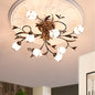 French Flower Semi-Flush Ceiling Light