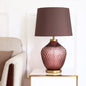 Contemporary Scandinavian Lucite Vase Base Glass Fabric 1-Light Table Lamp For Bedroom