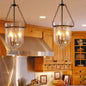 Rustic Glass & Iron 3-Light Chandelier