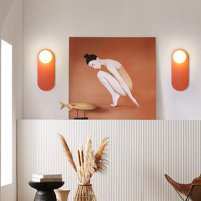 Orange Glass Ring Wall Sconce