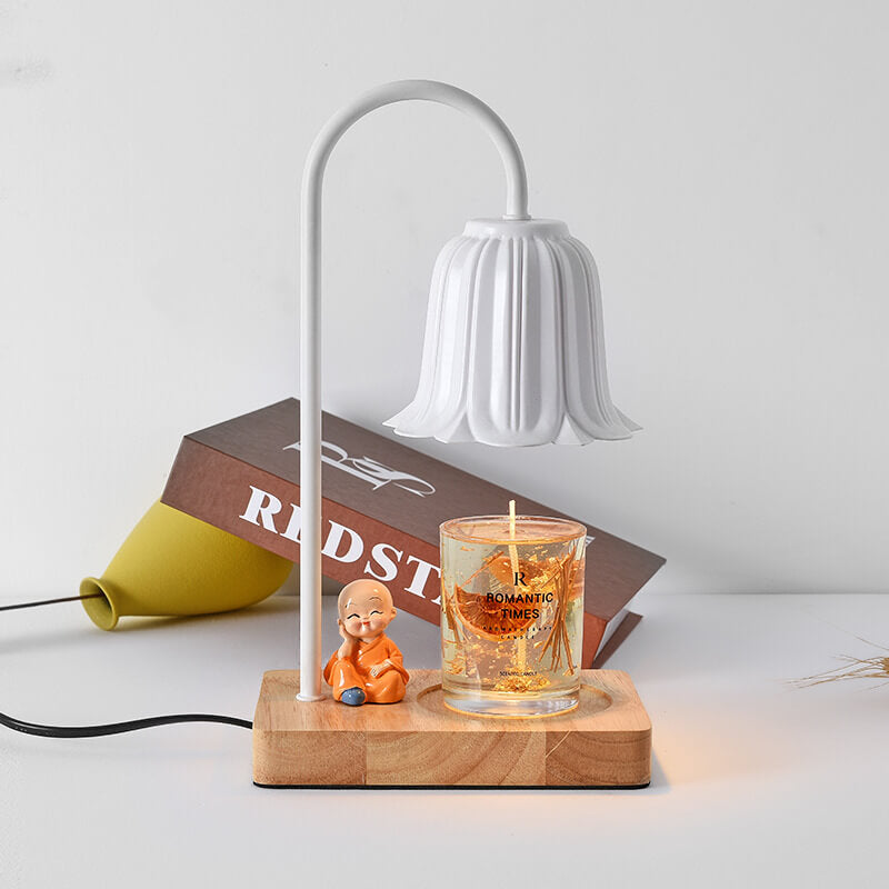 European Log Hardware Timing 1-Light Melting Wax Table Lamp