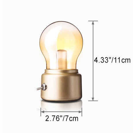 Contemporary Retro Bulb Ball ABS USB Charging LED Table Lamp For Bedroom