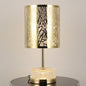 Modern Luxury Stainless Steel Column Carved Acrylic 1-Light Table Lamp