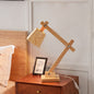 Traditional Japanese Solid Wood Trapezoidal Adjustable 1-Light Table Lamp For Study