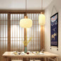 Japanese Wood & Glass Jar Chandelier