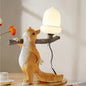 Contemporary Creative Resin Squirrel Moon Glass 1-Light Table Lamp For Bedroom