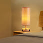 Modern Wood Grain Fabric Shade 1-Light Table Lamp