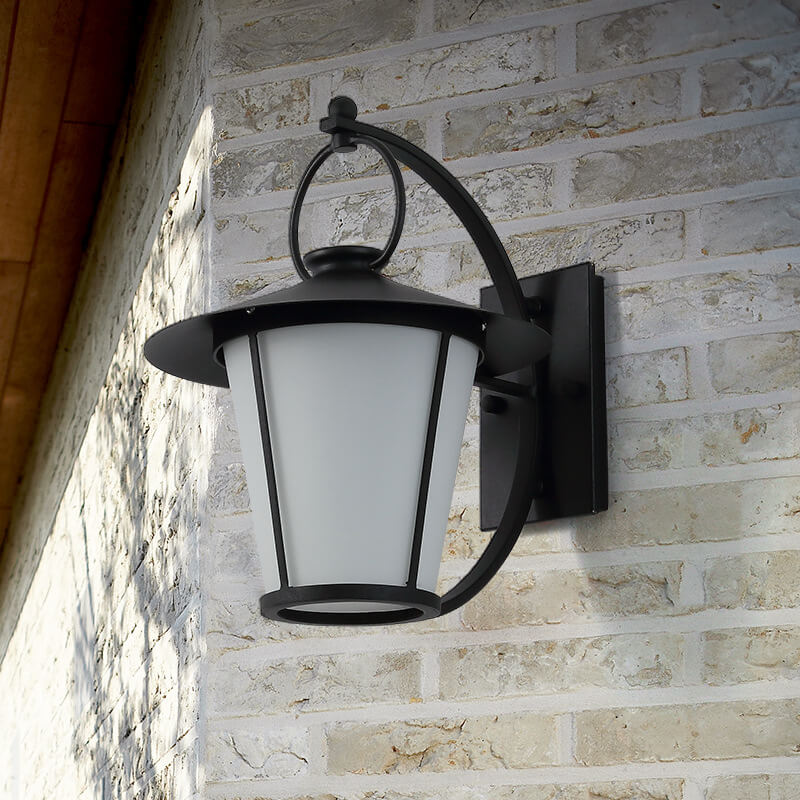European Retro Glass Iron Moisture-proof Outdoor Patio Aisle 1-Light Wall Sconce Lamp