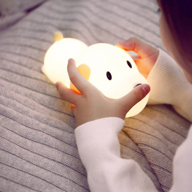 Cartoon Dumb Dog Silicone LED Pat Night Light Table Lamp
