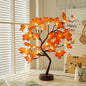 Contemporary Creative Christmas Plastic Maple Leaf Tree Lights LED Decorative Table Lamp For Bedroom