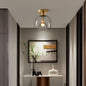 Scandinavian Copper & Glass Ceiling Light