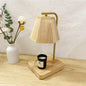 Traditional Farmhouse Iron Wood Prism 1-Light Melting Wax Table Lamp For Bedside