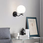 Luxury Iron Bracket Spherical Glass Lampshade 1-Light Wall Sconce Lamp