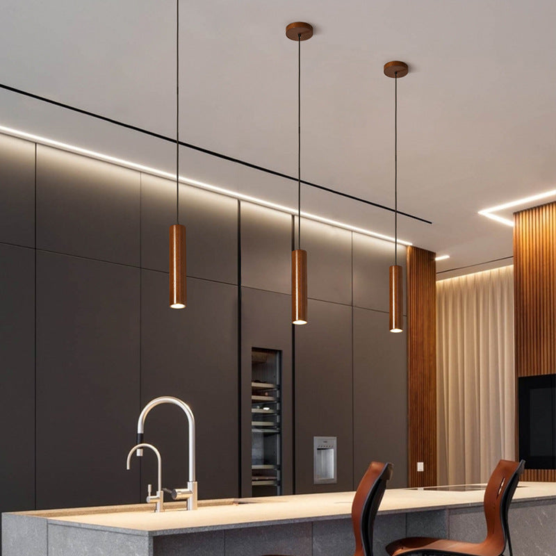Minimalist Rubberwood LED Pendant Light