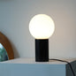 Modern Minimalist Round Ball Cylinder Glass Solid Wood 1-Light Table Lamp For Bedroom