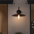 Modern Minimalist Waterproof Round Pleated Petal Iron 1-Light Wall Sconce Lamp For Outdoor Patio