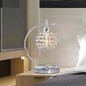 Modern Minimalist Globe Crystal Shade Arc 1-Light Table Lamp