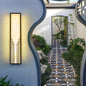 Modern Minimalist Rectangular Stainless Steel Imitation Marble LED Outdoor Wall Sconce Lamp For Garden