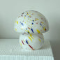 Nordic Vintage Round Mushroom Striped Glass 1-Light Table Lamp