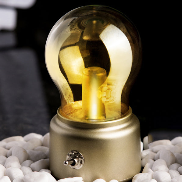 Contemporary Retro Bulb Ball ABS USB Charging LED Table Lamp For Bedroom