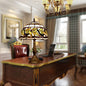 European Vintage Tiffany Glass Alloy 1-Light Table Lamp