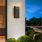 Modern Minimalist Waterproof Rectangle Iron Crystal LED Outdoor Wall Sconce Lamp For Garden