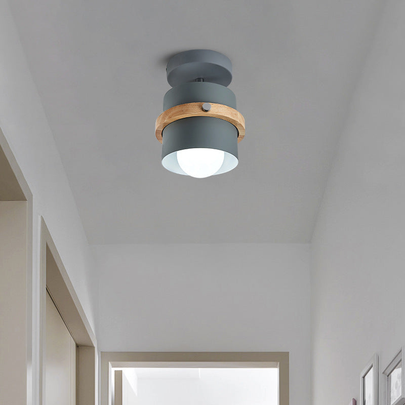 Nordic Wood & Iron Ceiling Light