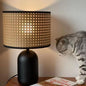 Japanese Wabi-sabi Vintage Rattan Weaving Metal 1-Light Table Lamp