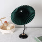 Contemporary Nordic Pleated Fabric Round Shade Iron Frame 1-Light Table Lamp For Study