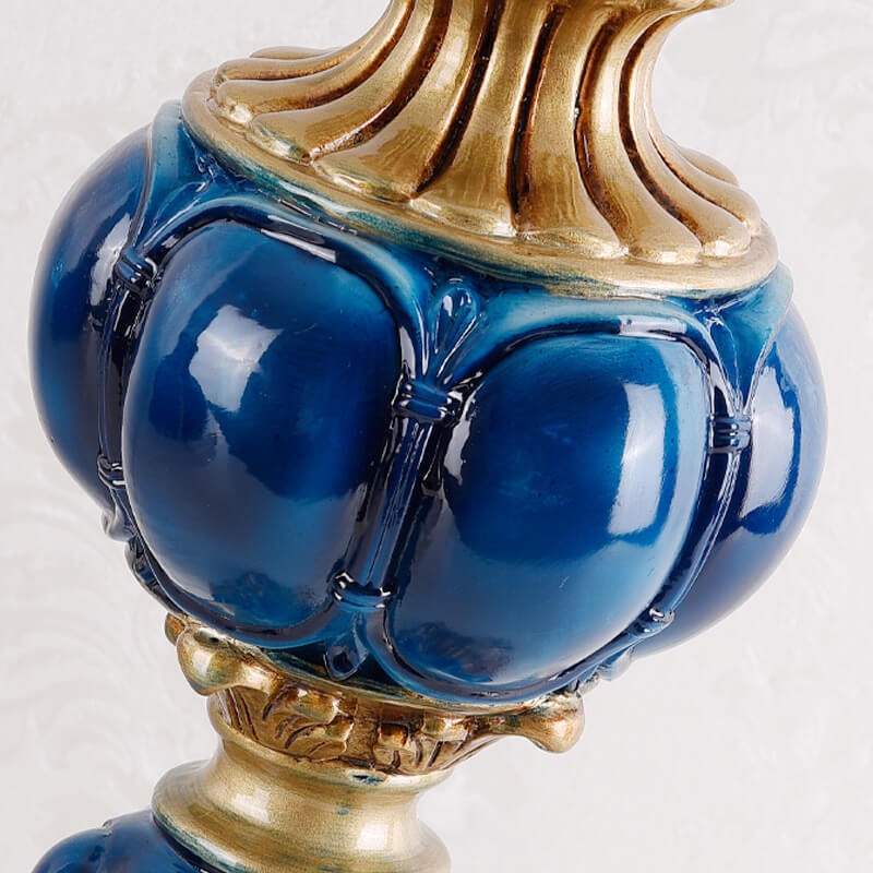 Traditional European Palace Decorative Design Fabric Shade 1-Light Table Lamp For Bedroom