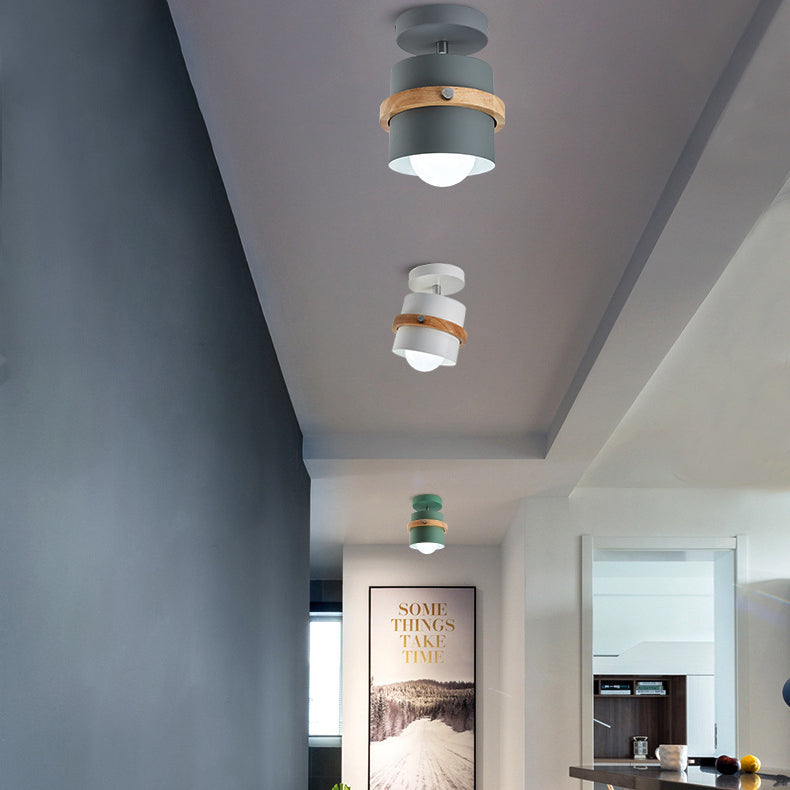 Nordic Wood & Iron Ceiling Light