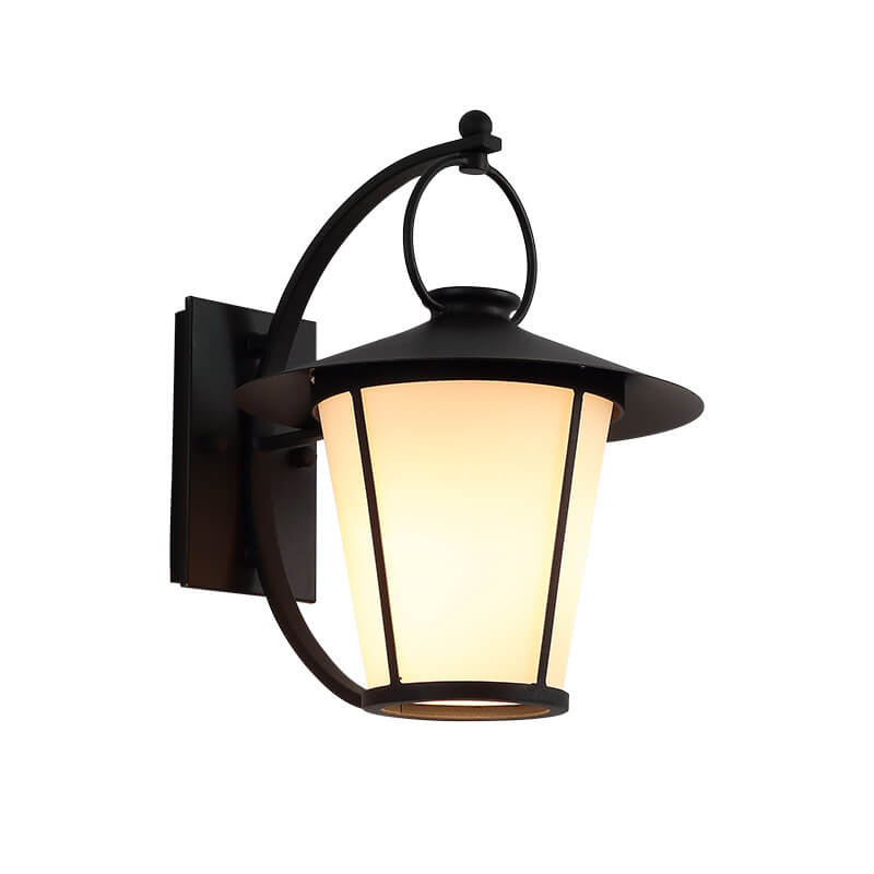 European Retro Glass Iron Moisture-proof Outdoor Patio Aisle 1-Light Wall Sconce Lamp