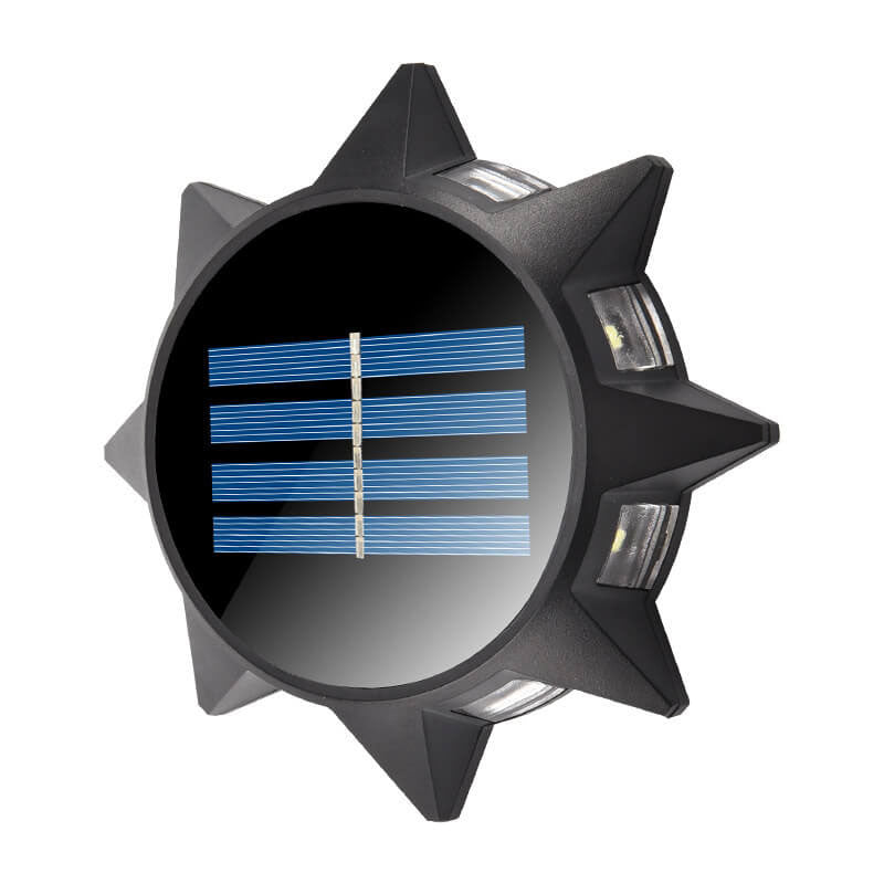 Modern Minimalist Outdoor Solar Octagonal Round ABS LED Wall Sconce Lamp for Garden