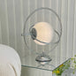 Contemporary Scandinavian Rotatable Glass Planet Hardware Ring 1-Light Table Lamp For Bedroom