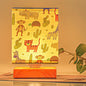 Contemporary Creative Kids Rectangular Solid Wood Fabric LED Table Lamp For Bedroom