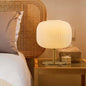 Nordic Light Luxury Milk White Stripes Glass Oval 1-Light Table Lamp