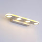 Modern Simple White Long Oval Acrylic Vanity Light 4/6 Light Wall Sconce Lamp