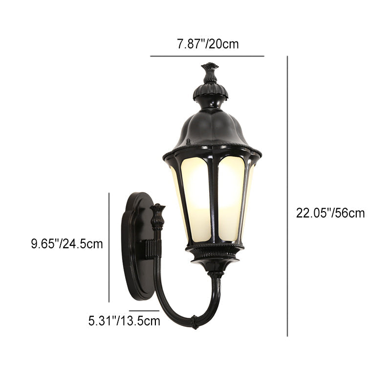 Traditional Vintage Round Aluminum Cylinder 1-Light Outdoor Wall Light For Garden