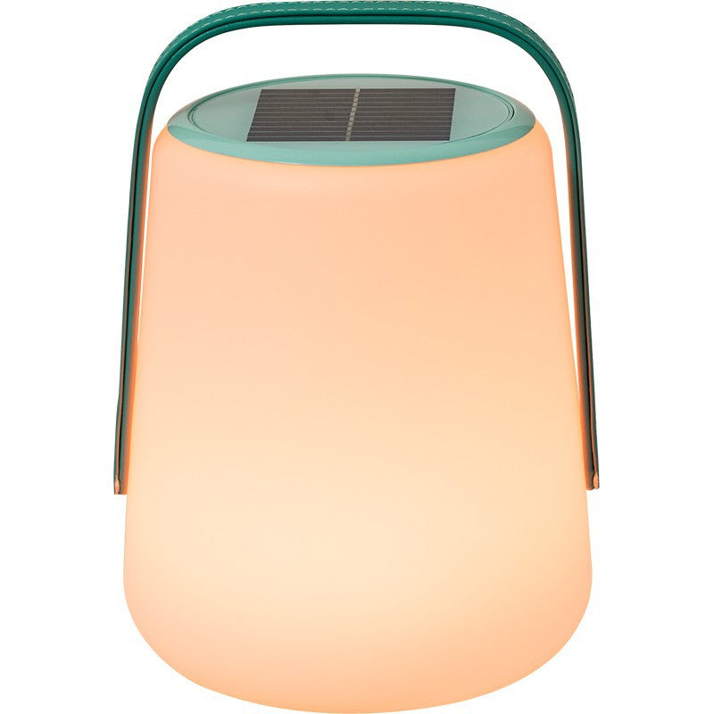 Modern Minimalist Solar Waterproof Leather PE Cylinder Striped Lantern Portable LED Landscape Lighting Outdoor Light For Outdoor Patio