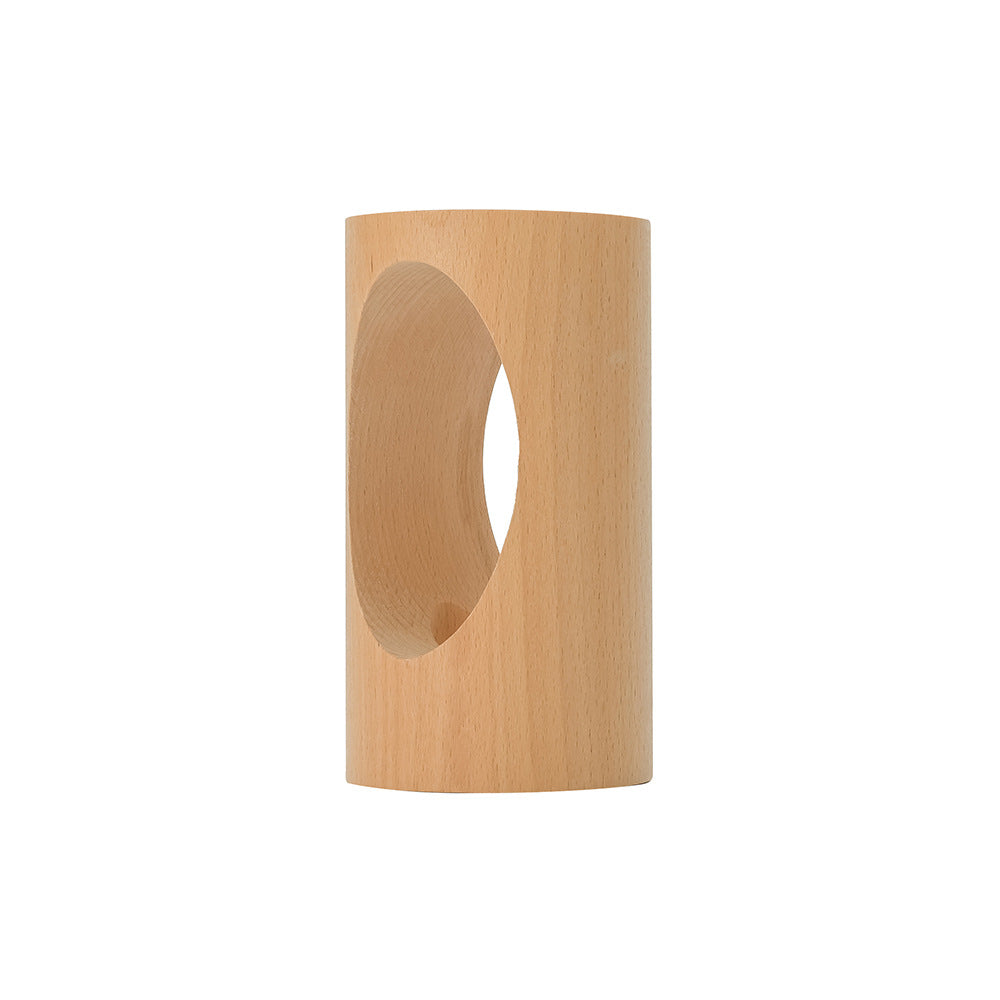 Japanese Solid Wood Rectangular Column LED Night Light USB Table Lamp