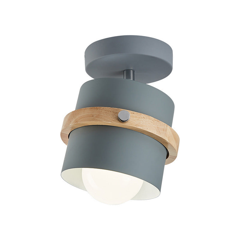 Nordic Wood & Iron Ceiling Light