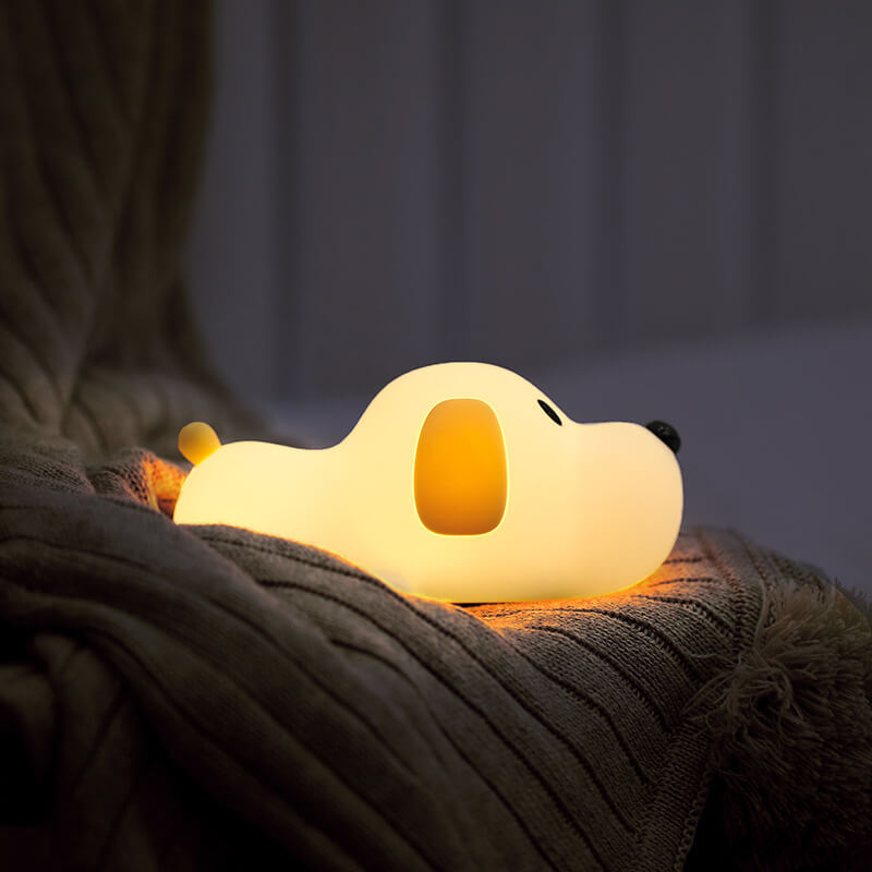 Cartoon Dumb Dog Silicone LED Pat Night Light Table Lamp