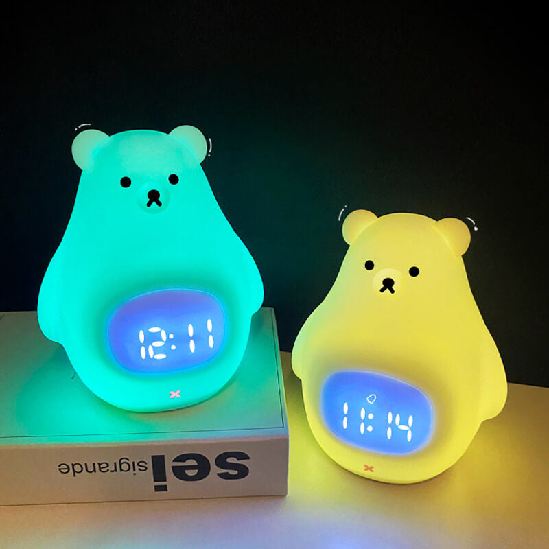 Polar Bear Silicone Alarm Clock LED Night Light