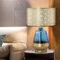 Modern Luxury Blue Glass Bottle Metal Lamp Shade 1-Light Table Lamp